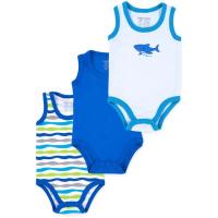 Боди детское Luvable Friends 3 шт без рукавов с рисунком для мальчиков Фото