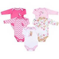 Боди детское Luvable Friends 5шт с длинными рукавами для девочек Фото