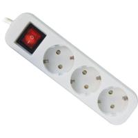 Сетевой удлинитель Defender S318 1.8 m 3 роз switch white Фото
