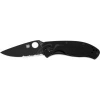 Нож Spyderco Tenacious Black Blade, полусеррейтор Фото