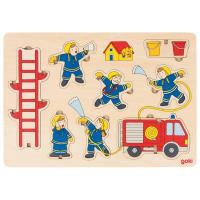 Розвиваюча іграшка Goki Пазл-вкладыш вертикальный-Пожарная команда Фото