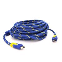 Кабель мультимедийный Merlion HDMI M to HDMI M 15.0m V1.4 blue-gold Фото