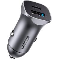 Зарядное устройство Ugreen CD130 20W USB + Type-C PD Car Charger (Gray) Фото