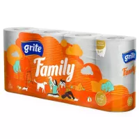 Туалетная бумага Grite Family 3 слоя 8 рулонов Фото