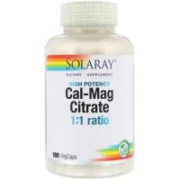 Минералы Solaray Кальций И Магний, Cal-Mag Citrate, High Potency, Фото