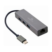 Концентратор Cablexpert Type-С to Gigabit Ethernet, 3 Ports USB 3.1 Gen1 ( Фото