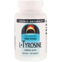 Аминокислота Source Naturals L-Тирозин 500 мг, L-Tyrosine, 100 таблеток Фото
