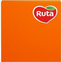 Серветки столові Ruta Колор 3 слоя 33х33 см Оранжевые 20 шт. Фото