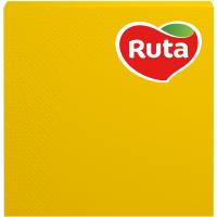 Серветки столові Ruta Колор 3 слоя 33х33 см Желтые 20 шт. Фото