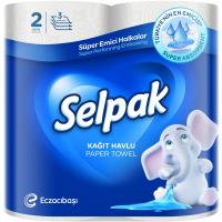 Бумажные полотенца Selpak 3 слоя 80 отрывов 2 рулона Фото