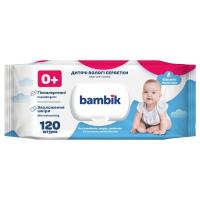 Дитячі вологі серветки Bambik з вівсяним молочком 120 шт. Фото