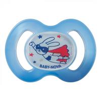 Пустышка Baby-Nova Superhero ночная 0-6 мес. голубая Фото