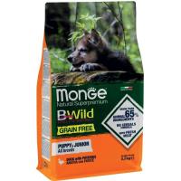 Сухой корм для собак Monge Dog Bwild Gr. Free Puppy&Junior утка 2.5 кг Фото