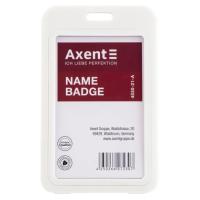 Бейдж Axent вертикальный, PP, 50х85мм, белый Фото