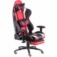 Кресло игровое Special4You ExtremeRace black/red/white with footrest Фото