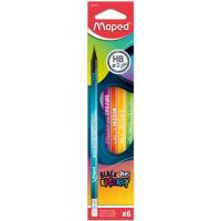 Карандаш графитный Maped набор BLACK PEPS ENERGY HB, с резинкой, 6 шт Фото