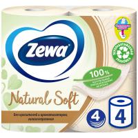 Туалетная бумага Zewa Natural Soft 4 шари 4 рулони Фото