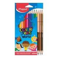 Карандаши цветные Maped Color Peps Classic 12 шт + 3 шт двосторонні Duo Фото