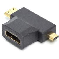 Переходник PowerPlant HDMI (F) to mini HDMI (M) / micro HDMI (M) Фото