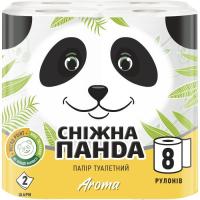 Туалетная бумага Сніжна Панда Aroma 2 слоя 8 рулонов Фото