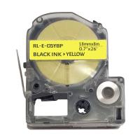 Стрічка для принтера етикеток UKRMARK E-C5YBP, 18мм х 8м, black on yellow, совместима с Фото