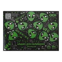 Альбом для малювання ZiBi Kids Line UFO А4 24 арк., 120 г/м2, на скобі, чорн Фото