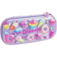 Пенал Cool For School блискучий 1 відділення з органайзером фіолетовий Фото