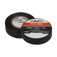 Ізоляційна стрічка AMS 0,13мм*19мм*20м matte black PVC PVC-1920 Фото
