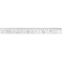 Линейка Economix 30 см геометричні фігури і формули, друкована Фото