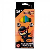 Олівці кольорові Yes Ninja двосторонні 12 шт. 24 кол. Фото