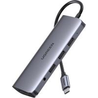 Концентратор Ugreen USB3.0 Type-C to USB 3.0x3/HDMI/VGA/TRS/RJ45/SDTF/ Фото