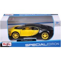 Машина Maisto Bugatti Chiron 124 Чорно-жовта Фото