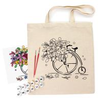 Набір для творчості Rosa екосумка-розмальовка, Квітковий велосипед 38х42см Фото