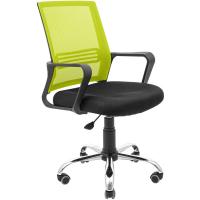 Офісне крісло Richman Джина Хром Піастра Сітка чорна + зелена Фото