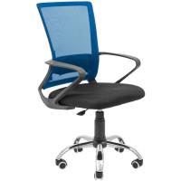 Офисное кресло Richman Робін Хром Піастра Сітка чорна + синя Фото