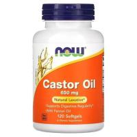 Травы Now Foods Касторовое масло, 650 мг, Castor Oil, 120 гелевых Фото
