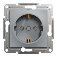 Розетка Schneider Electric ASFORA со штор. сталь Фото