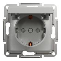 Розетка Schneider Electric ASFORA з кришкою, алюміній Фото