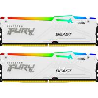 Модуль памяти для компьютера Kingston Fury (ex.HyperX) DDR5 64GB (2x32GB) 5600 MHz FURY Beast White RGB Фото