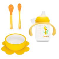 Набір дитячого посуду Baboo мисочка, 2 м'які ложки, чашка непроливайка, 6+ Фото
