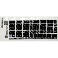 Наклейка на клавіатуру BestKey непрозора чорна, 76, срібний Фото