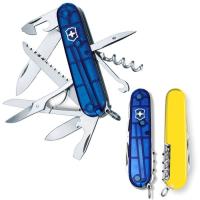 Нож Victorinox Huntsman Ukraine 91 мм Синьо-прозорий/Жовтий Фото