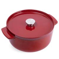 Кастрюля KitchenAid чавунна з кришкою 5,2 л Червона Фото