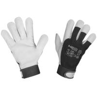 Защитные перчатки Neo Tools козья кожа, фиксация запястья, р.9, черно-белый Фото