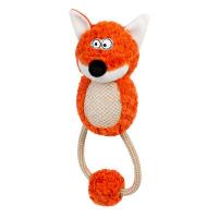 Игрушка для собак GiGwi Eco Friendz Лисичка з пищалкою та мотузкою 30 см Фото
