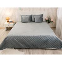 Покрывало Руно двустороннее декоративное Velour Dark Grey ромб 18 Фото