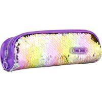 Пенал Cool For School 2 відділення з паєтками Фіолетовий Фото