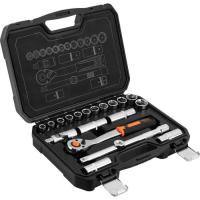 Набір торцевих головок Neo Tools 20шт, 1/2", тріскачка 90 зубців, CrV, кейс Фото