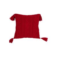 Наволочка Прованс декоративная вязаная Hit Kosa красная 45х45 Фото
