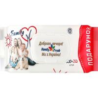 Вологі серветки Handy Fresh Family З клапаном 100+20 шт. Фото